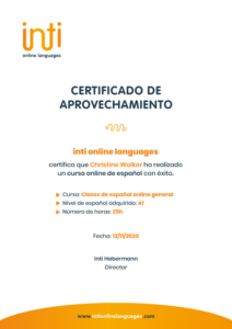 Certificado de aprovechamiento